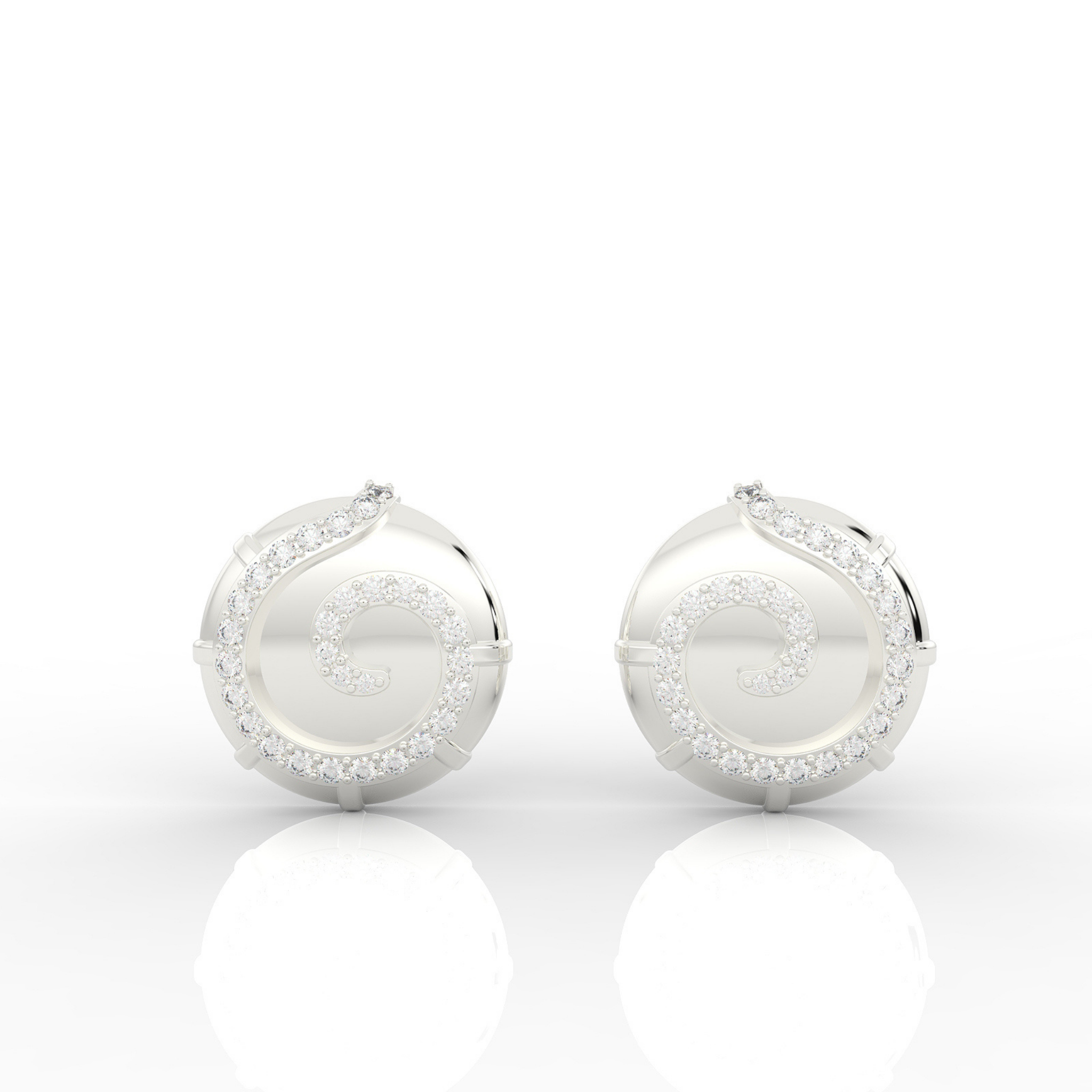 Sophisticated Swirl Round Stud Earrings, Hallmarked 925 Sterling Silver